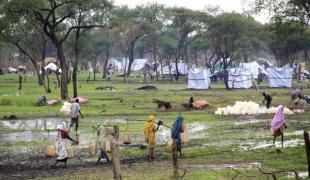 Le camp de réfugiés de Jamam inondé.