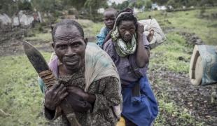 Personnes déplacées par les vagues de violence de novembre 2012 trouvant refuge dans le camp de Mugunga. Sven Torfin