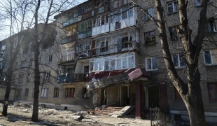 Debaltseve  Immeubles détruits par les combats