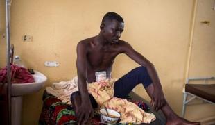 Blessé pris en charge à l'hôpital général de Bangui fin septembre 2015