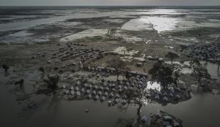 Vue aérienne du camp de déplacés de Rann dans l'Etat du Borno.