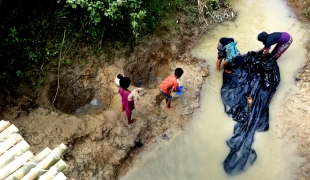 Camp de fortune d'Unchiparang au Bangladesh septembre 2017