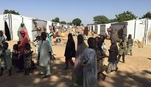 Dans l'un des camps de déplacés de Maiduguri en janvier 2016.