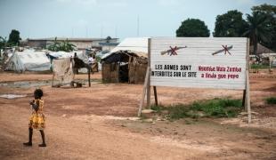 Camp de MPoko à Bangui en République centrafricaine juin 2014.
