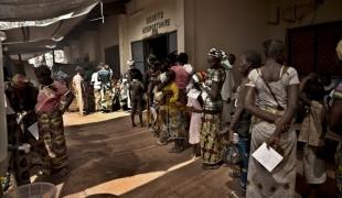 Des déplacés dans le camp de Mpoko en République centrafricaine  janvier 2014.