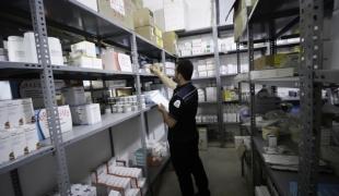 Pharmacie d'un hôpital MSF dans le nord de la Syrie