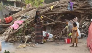 Goré dans le sud du Tchad où 6 000 personnes sont agglutinées dans un ancien hôpital et tout autour. Février 2014