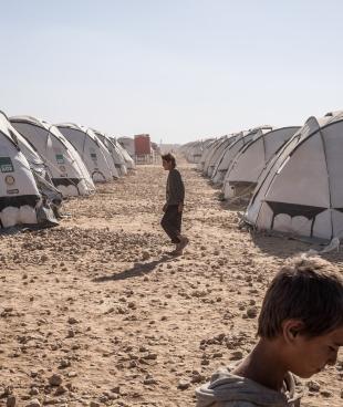 Le camp de déplacés d'Aïn Issa, situé à 60km de Rakka, dans le nord de la Syrie, en septembre 2017.