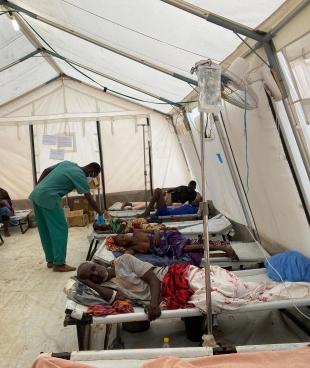 Un centre de traitement du choléra installé par MSF dans la région de Tahoua. Niger. 2021.