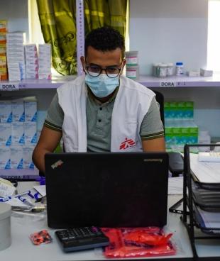 MSF pharmacy technician Muntasser Mohammad