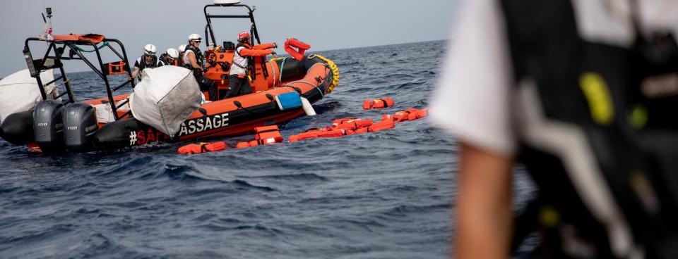 Les équipes MSF durant un entraînement au sauvetage. 