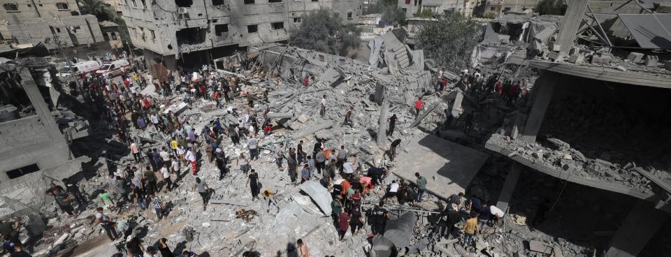 Vue aérienne de Gaza détruite
