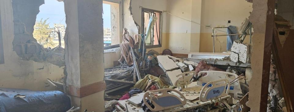 Photographie prise à l’intérieur de l’hôpital Nasser, Gaza, 13 mars 2024.