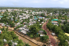 Vue aérienne camp de réfugiés Rohnigyas 