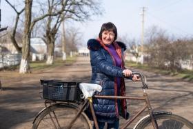 Iryna dans son village en février 2023. Ukraine.
