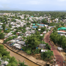 Vue aérienne camp de réfugiés Rohnigyas 