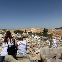 Vu de maisons détruites, Cisjordanie