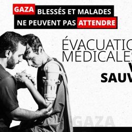 Visuel de campagne évacuation médicale Gaza