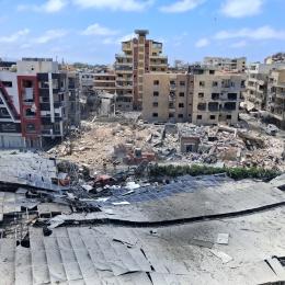 Vue des dégâts causés à l'hôpital Jabal Amel à la suite d'une frappe israélienne perpétrée le 1er juin à Sour (Tyr), dans le sud du Liban.