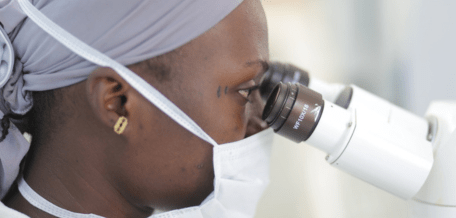 A laboratory technician in Koutiala, Mali