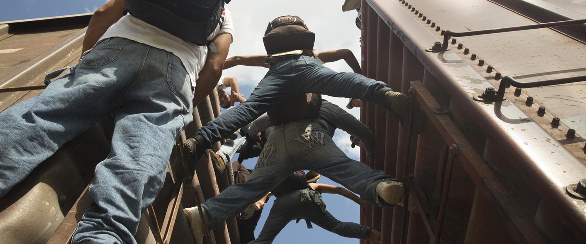 Des migrants sur la route de l'exode, ici au Mexique. 2014
