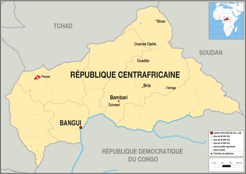 Carte de nosa ctivités en RCA