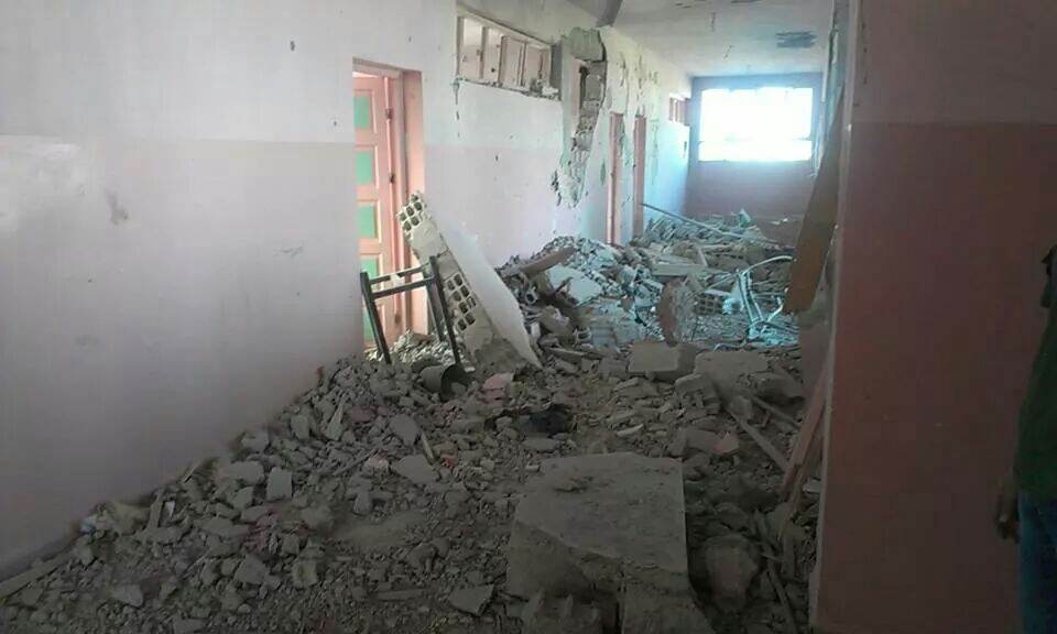 Une école bombardée reconvertie en hôpital par le docteur S., chirurgien travaillant à l'Est de Damas, en Syrie.