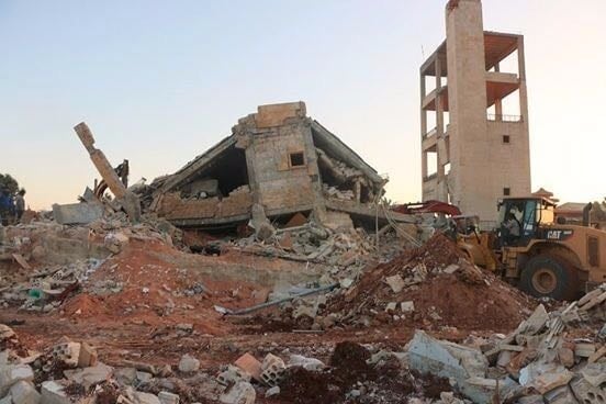 l'hôpital de Ma’arat Al Numan après le bombardement du 15 février 2016