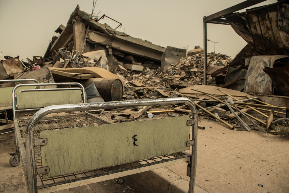 L'hôpital Al Khansaa, détruit à 60% lors de la reprise de Mossoul des mains de l'Etat islamique.Octobre 2017 © Sacha Myers/MSF
