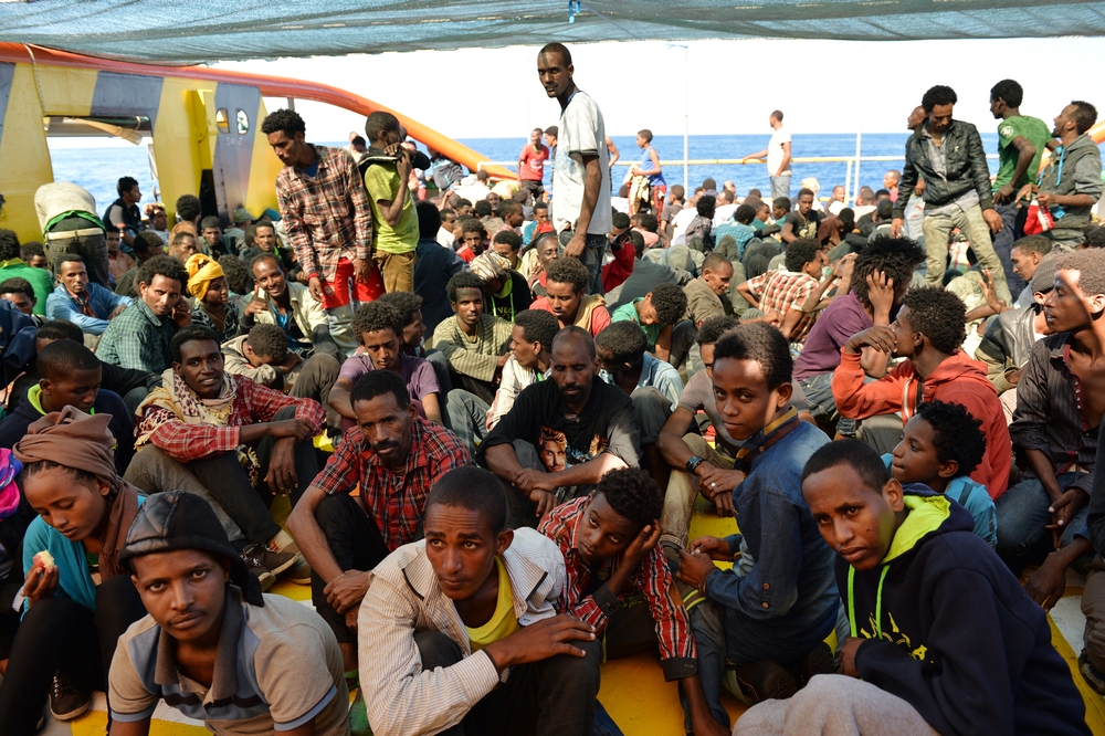 migrants à bord du Bourbon Argos