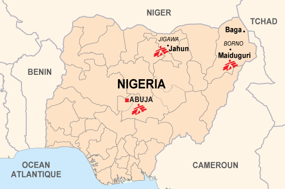 Carte Nigeria janvier 2015