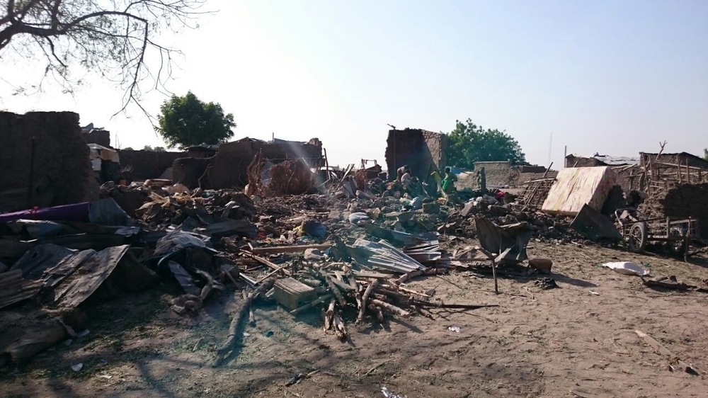 Le camp de déplacés de Rann, Nigeria, après le bombardement © Mohammed Musoke/MSF