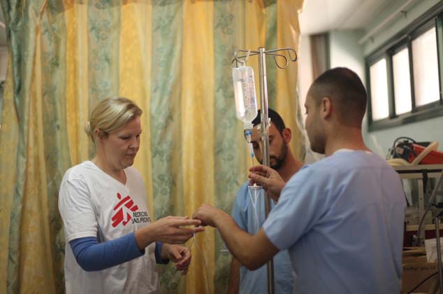 Rochelle, lors de sa dernière formation en soins intensifs à Gaza.